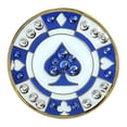 thumbnail image 1 of Blue Spade Poker Chip Ball Marker adorned with Crystals from Swarovski® with Magnetic Hat Clip, 1 of 1