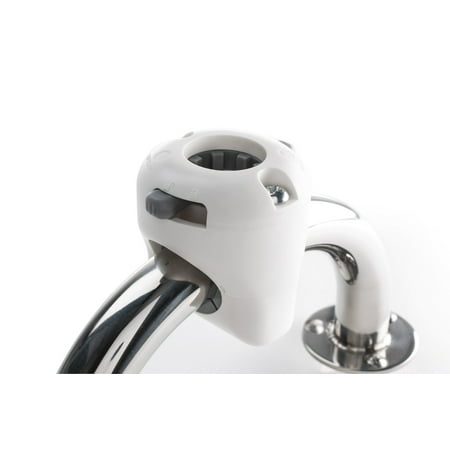 4" White and Stainless Steel Rail Mount with Screws
