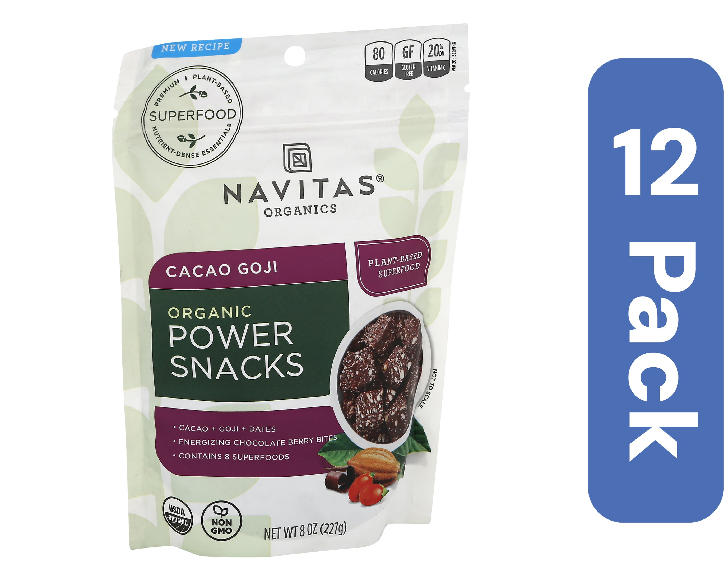 Navitas Cacao Goji Power Snacks 8 oz (Pack Of 12) - Walmart.com