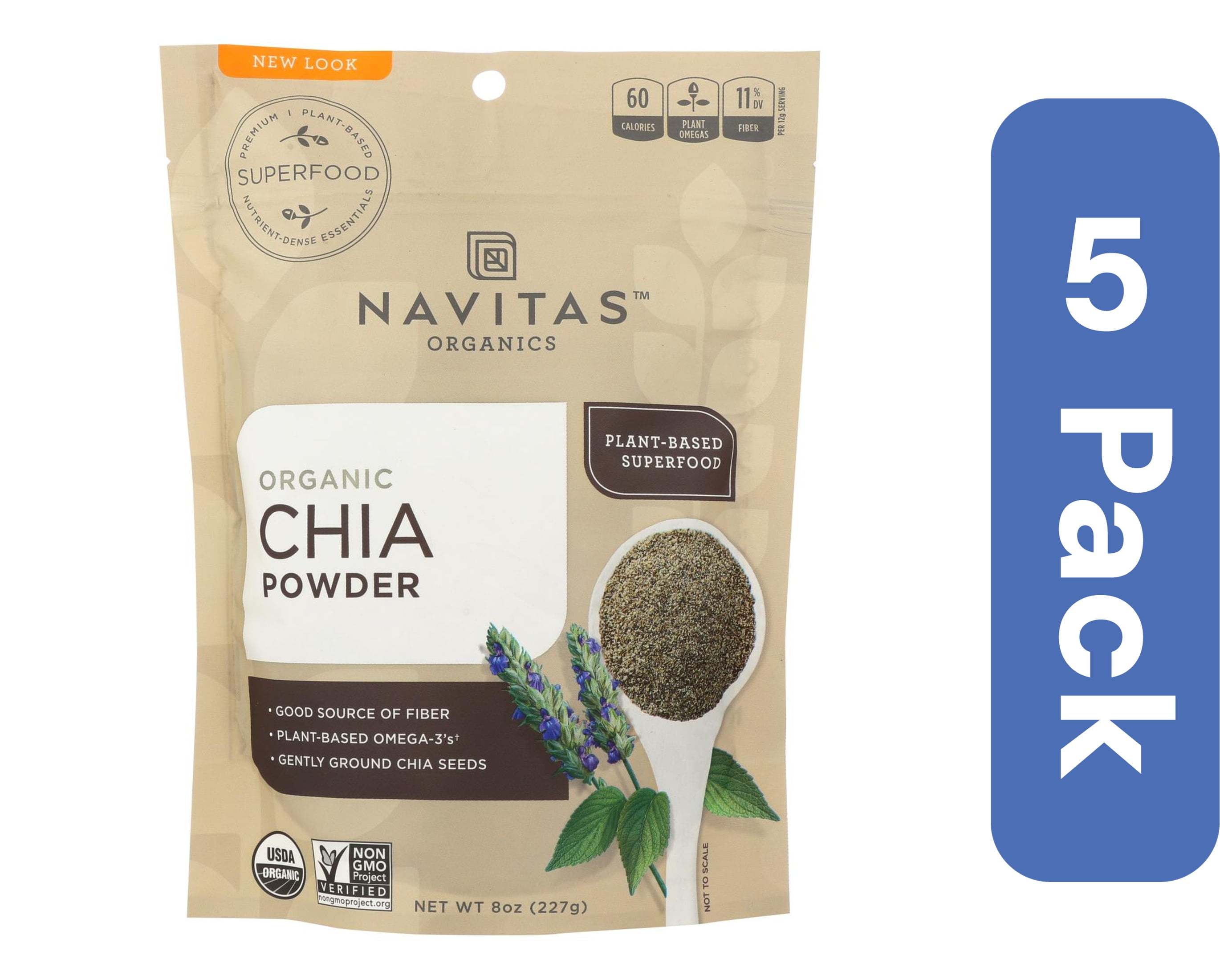 Navitas Chia Seed Powder 8 oz (Pack Of 5)