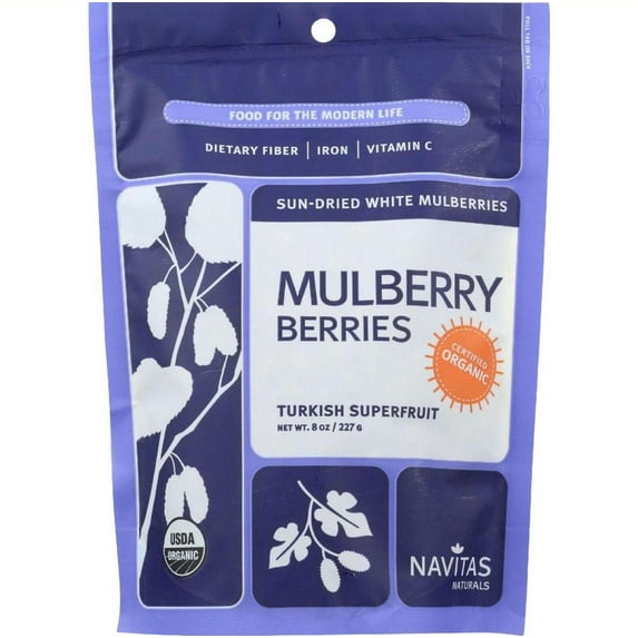 Navitas Naturals Mulberry Berries - Organic - Sun-Dried - 8 oz - case of 12