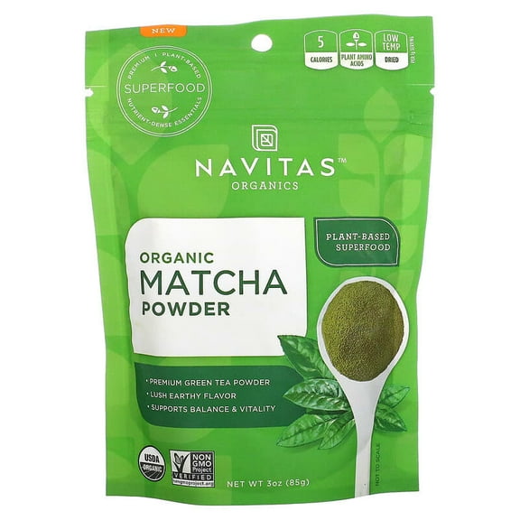 Navitas Organics, Organic Matcha Powder, 3 oz Pack of 2