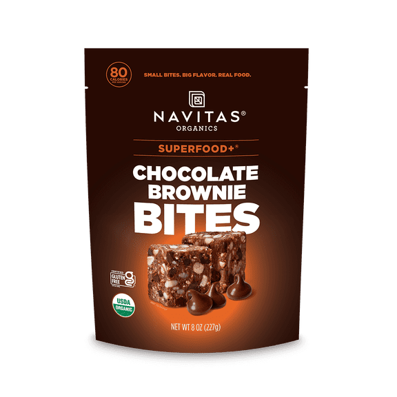 Navitas Organics, Organic Power Snacks, Chocolate Brownie, 8 oz Pack of 2