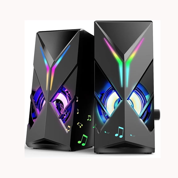 Navor Computer Speakers for Desktop, 10W USB Powered Stereo PC Speakers with RGB Lights