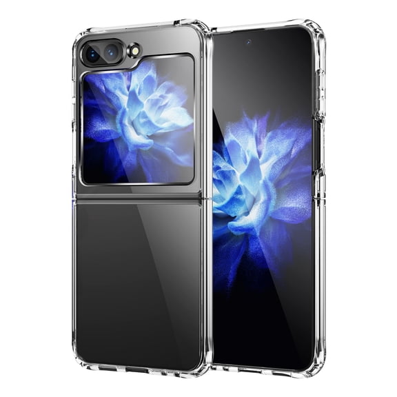 Navor Crystal Clear Case for Samsung Galaxy Z Flip 5  , Anti-Yellowing Shockproof Acrylic Full Protective Cover, Scratch Resistant, Precision Cut, Durable Slim Transparent