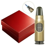 Navpeak Windproof Butane Torch Lighter - Refillable Jet Flame Lighter Bullet Shaped for Cigars, Candles, Outdoor, Desserts, and Baking, BBQ & Emergency Survival Gear (Butane Not Included) (Champagne)
