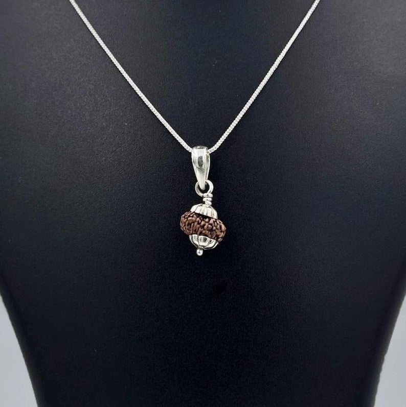 Navratan Gems 13 Mukhi Indonesian Rudraksha Pendant with 925 Sterling ...