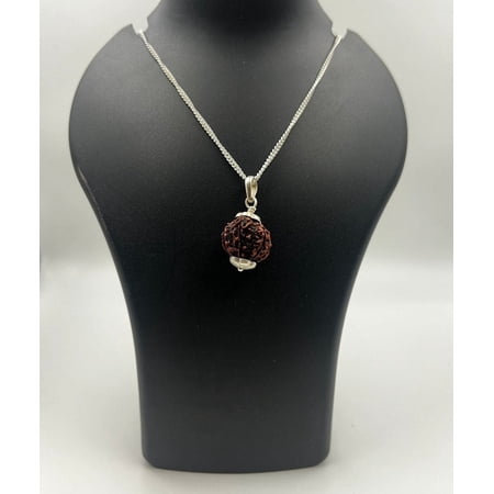 Navratan Gems 925 Certified Ganesha Rudraksha Pendant with German Silver Chain | Sacred Hindu Jewelry | Spiritual Amulet Necklace