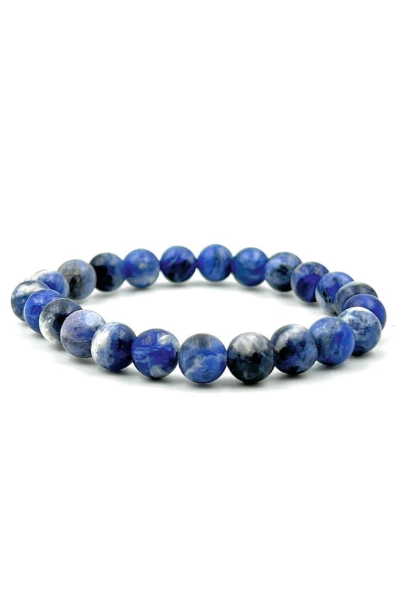 Natural Lapis Lazuli Bracelet | Adjustable Unisex Crystal Jewelry | 8mm Beads | Elegant Blue Chakra Bracelet