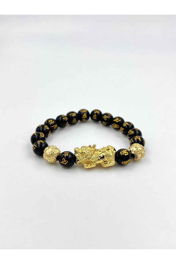 Pixiu Black Obsidian Bracelet  Feng Shui-Inspired Wealth & Protection Bracelet with Natural Stone Beads
