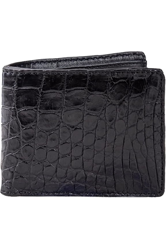 Genuine Crocodile Leather Wallet for Men - Handcrafted Exotic Leather Bifold Wallet, Unique Natural Grain, Luxury Gift Box Included Y101