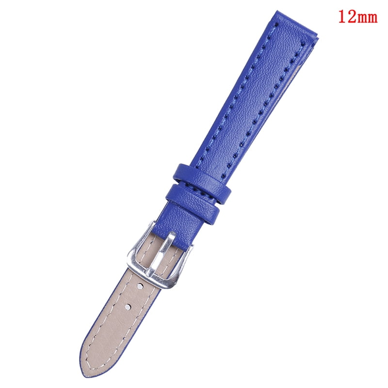 (Navy) 12mm plain weave PU leather strap watchband new candy colors