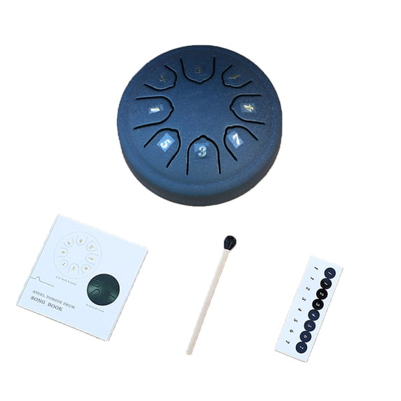Navy 2026 Navy Blue Steel Tongue Drum 4.5 Inch 8 Notes C Key Musical Instrument For Stress Relief