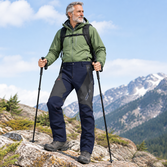Navy 30 Men's Waterproof Fleece Lined Snow Ski Pants for Winter Outdoor Activities