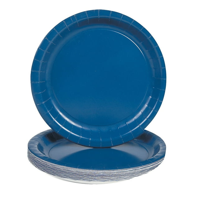 Navy 8 7/8" Paper Plates (24Pc) - Party Supplies - 24 Pieces
