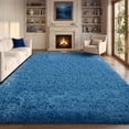 thumbnail image 1 of Pentantan 8ft x 10ft Shag Area Rugs, Fluffy Rug for Living Room Bedroom, Soft Plush Pile Indoor Carpet, Navy Blue, 1 of 7