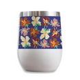 thumbnail image 1 of Navy Abstract Floral Pattern 11 oz. White Wine Tumbler, 1 of 2