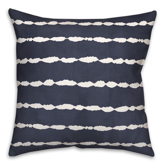 Creative Products Navy Abstract Stripes 18x18 Spun Poly Pillow