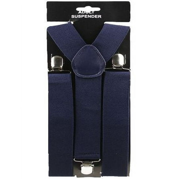 Navy Adult Wide Suspenders 1.5 Inch Adjustable For Wedding Parties Formals Prom