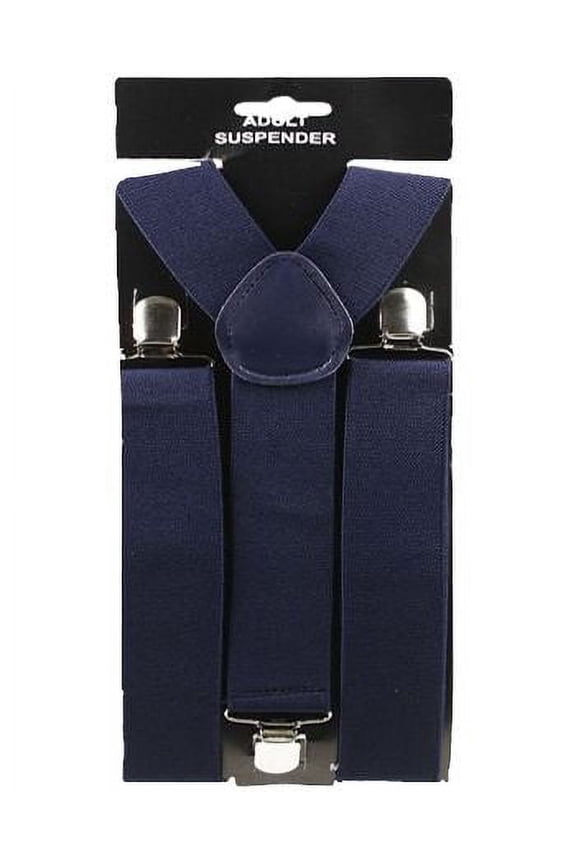 Navy Adult Wide Suspenders 1.5 Inch Adjustable For Wedding Parties Formals Prom
