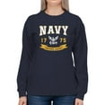 thumbnail image 1 of Navy Anchor Aweigh Sweatshirt Women -Navy Designs, Female Medium, 1 of 4