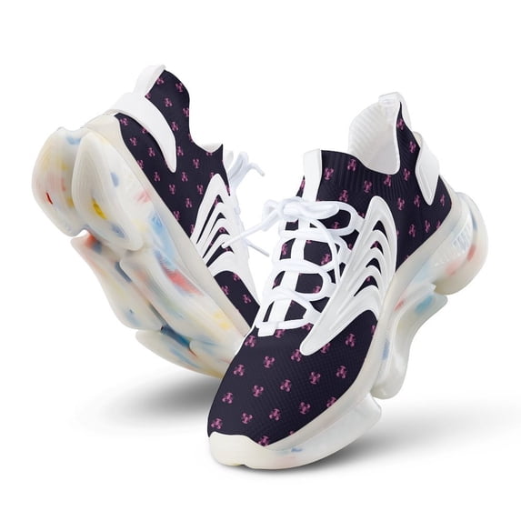 Navy And Pink Lobsters Pattern Walking Shoes for Men Woman Lightweight Tennis Fashion Elastic Sports Shoes Cushion Basketball Shoes