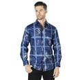 thumbnail image 1 of Navy And Silver Casual Long Sleeve Shirt 44026, 1 of 1
