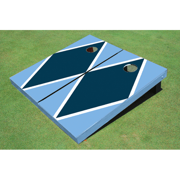 Navy And Unci Blue Matching Diamond Custom Cornhole Board