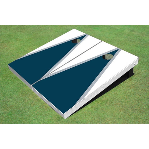 Navy And White Matching Triangle Custom Cornhole Board - Aat-2118