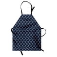thumbnail image 1 of Navy Apron Shell Pattern with Half Circled Lines Like Ocean Waves Nautical Modern Illustration, Unisex Kitchen Bib Apron with Adjustable Neck for Cooking Baking Gardening, Indigo White, by Ambesonne, 1 of 3