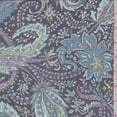 thumbnail image 1 of Navy/Aqua Paisley Crinkled Silk Chiffon, Fabric Sold By the Yard, 1 of 1
