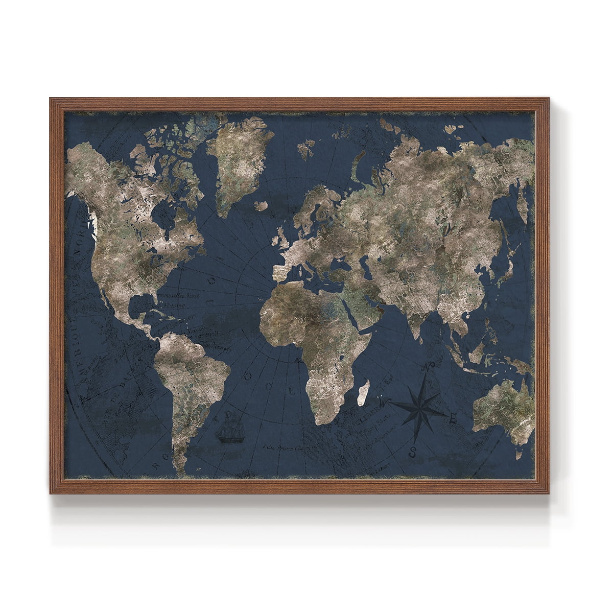 Navy Atlas by CAD Designs - Restickable Framed Giclée Print - Walmart.com