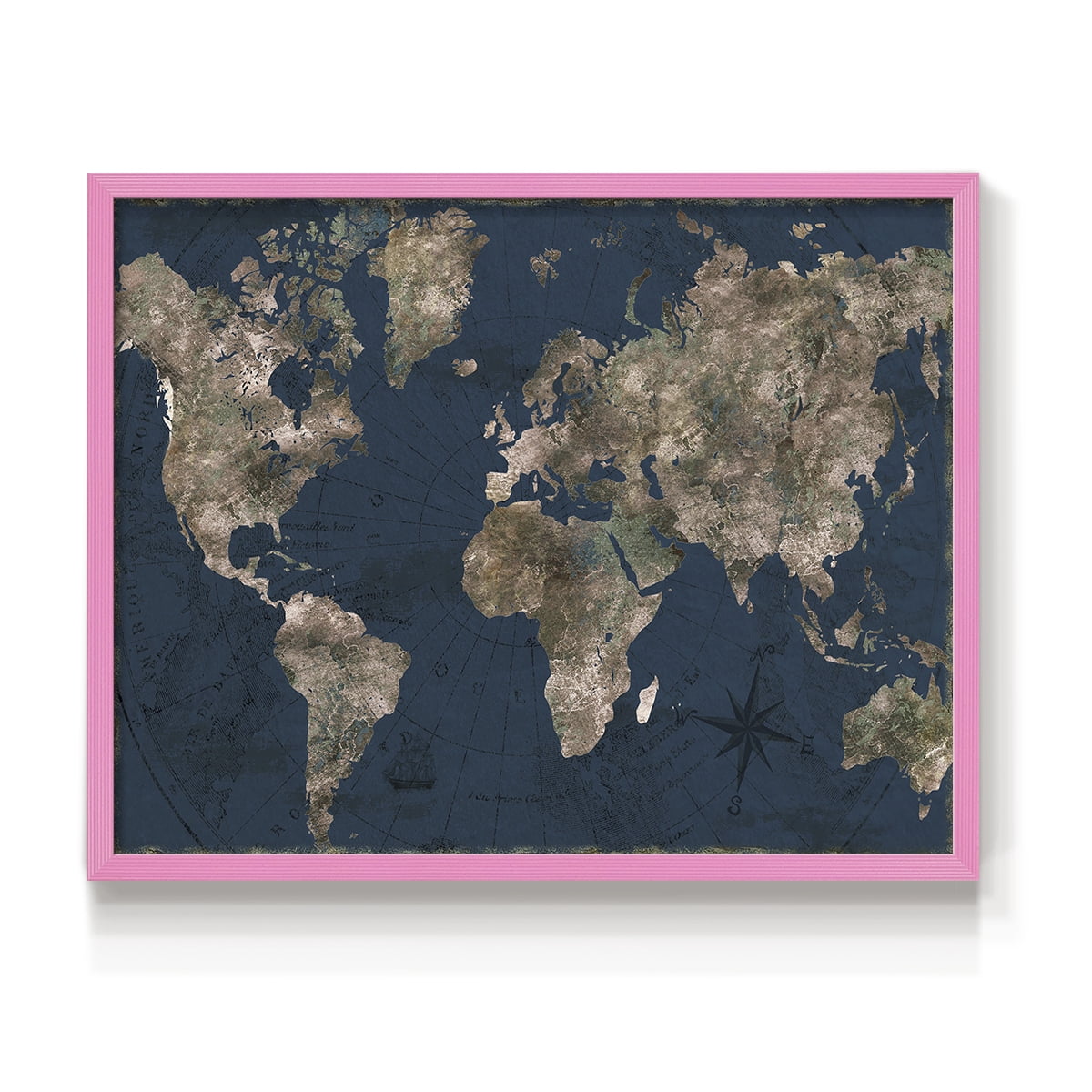 Navy Atlas by CAD Designs - Restickable Framed Giclée Print