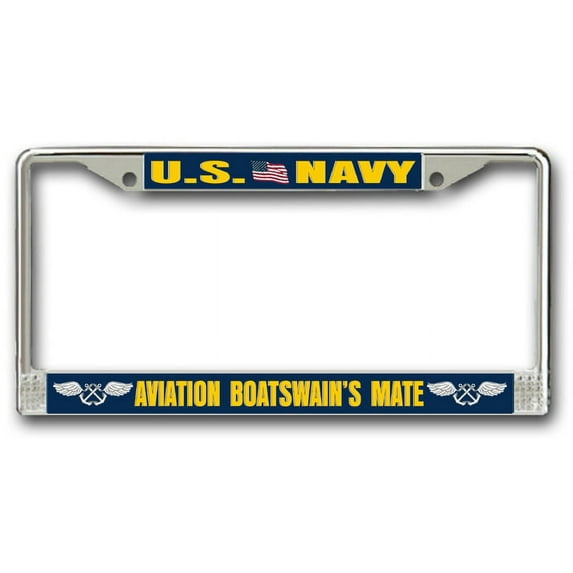 Navy Aviation Boatswain's Mate AB Chrome License Plate Frame