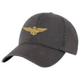 thumbnail image 1 of Navy Aviator Pilot Wings Baseball Hat, Pilot Wings Cap, Gift For Pilot, Custom Text On The Back (Charcoal, BackOfCap), 1 of 11