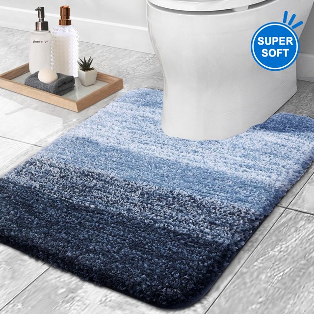 Navy Bathroom Rugs Mat, Large Bath Rug for Bathroom Floor NonSlip