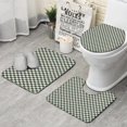 thumbnail image 1 of Navy and Beige Checkerboard Pattern Bathroom Rugs Sets 3 Piece,Toilet Cover Set,Absorbent Non Slip Bathroom Mats Sets with U-Shaped Contour Rug Toilet Rug Set, 1 of 5