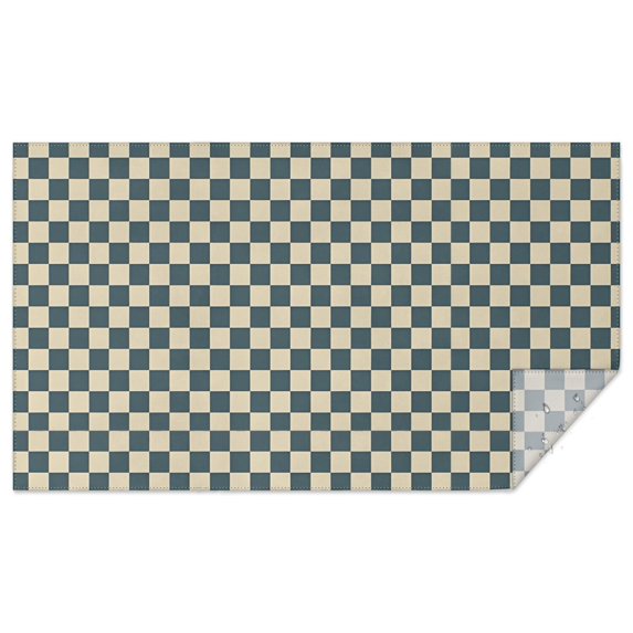 Navy and Beige Checkerboard Pattern Rectangle Tablecloth 60"x102",Waterproof Polyester Rectangle Table Cloth, Wipeable Spillproof Polyester Tablecloth for Dining, Camping, Indoor and Outdoor