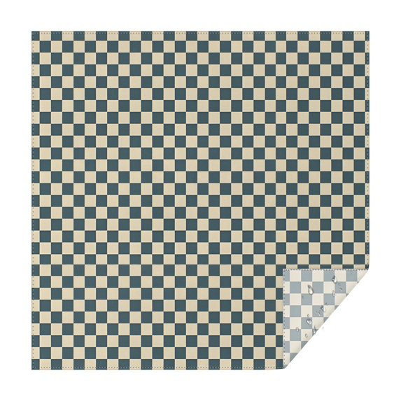Navy and Beige Checkerboard Pattern Square Tablecloth,Waterproof Square Table Cover,Wipeable Spillproof Washable Table Cover for Home Kitchen Party Decor 42"X42"(107x107cm)
