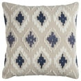 thumbnail image 1 of Navy & Beige Classic Ikat Pattern Throw Pillow, 1 of 1