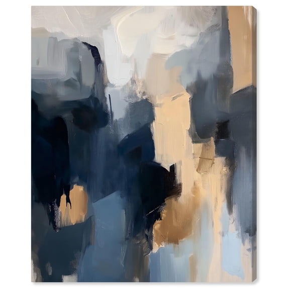 Navy Beige II Canvas Blue Abstracts by Art Remedy, Gallery Wrapped, 24 x 30