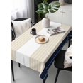 thumbnail image 1 of Navy Beige Striped Tablecloth Rectangle Table Cloths 54x108, Waterproof Tablecloth Outdoor Table Cloth, Gradient Geometric Blue White Washable Table Cover for Kitchen Dinning Party, 1 of 8