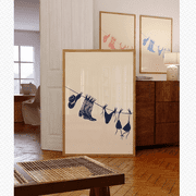 Navy Bikini Beach Illustration Bathing Suit Poster, Poster Only, Poster Home Decor, Poster Only