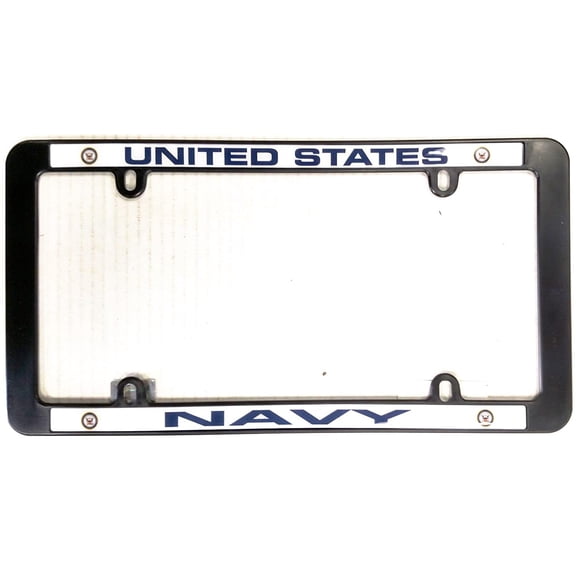 Navy Black Plastic License Plate Frame Tag Cover United States Military