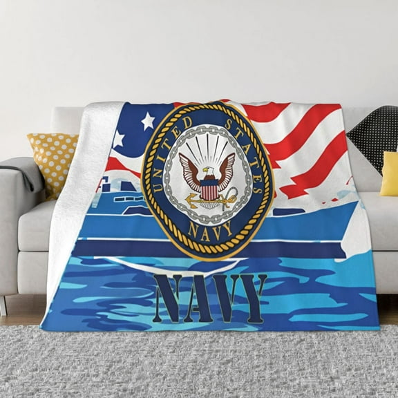 Navy Blanket Soft and Warm Cozy Flannel Lightweight Throw Blanket for Couch Sofa Bed 50x40