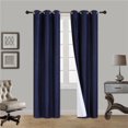 thumbnail image 1 of Navy Blue 1-Piece Noa Solid Blackout Grommet-Top Window Curtain Panel 37" W X 108" L, 1 of 2