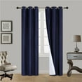 thumbnail image 1 of Navy Blue 1-Piece Noa Solid Blackout Grommet-Top Window Curtain Panel 37" W X 95" L, 1 of 2
