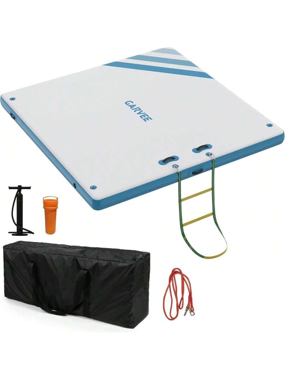 Swim Raft Platform Navy Blue 10 X 10 Ft Inflatable Floating Dock, Swim Platform Floating ...