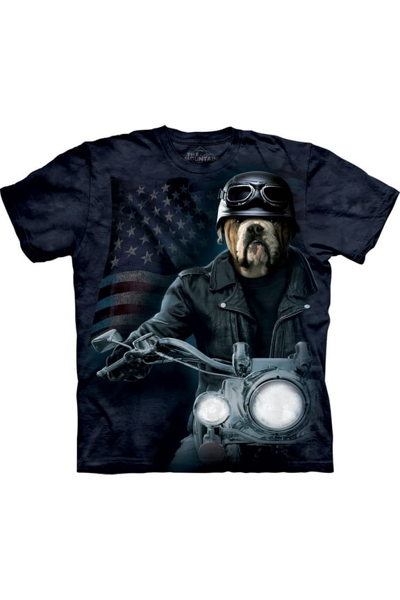 Navy Blue 100% Cotton Biker Sam Realistic Graphic T-Shirt