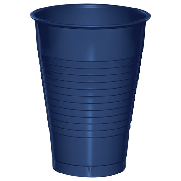 Navy Blue 12 oz Plastic Cups for 20 Guests